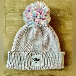 Nike Youth colorful Cuffed Pom Pom Beanie Hat Girls